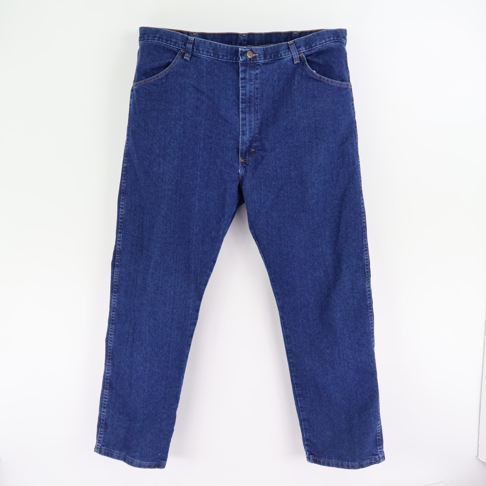 Wrangler Jeans Mens 42x30 Blue Dark Wash Denim Style & Comfort Premium Quality‎